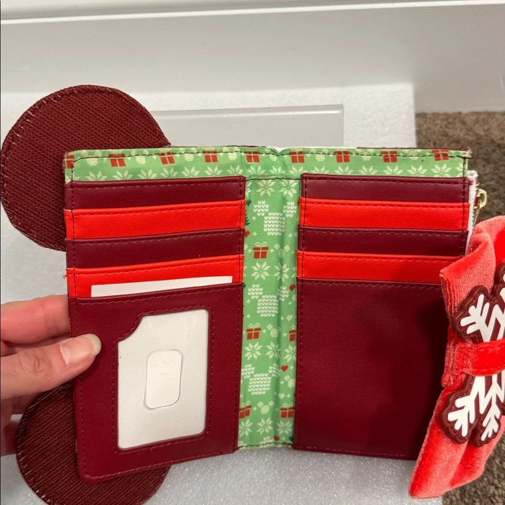 Loungefly Disney Minnie Mouse ugly sweater holiday wallet NWT - Picture 3 of 5